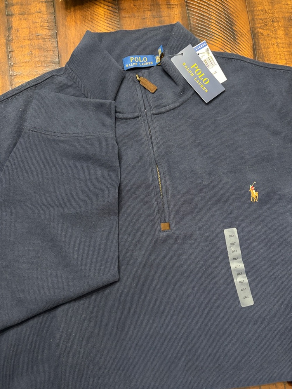 Polo by Ralph Lauren Navy Half-Zip Sweatshirt with Gold Pony